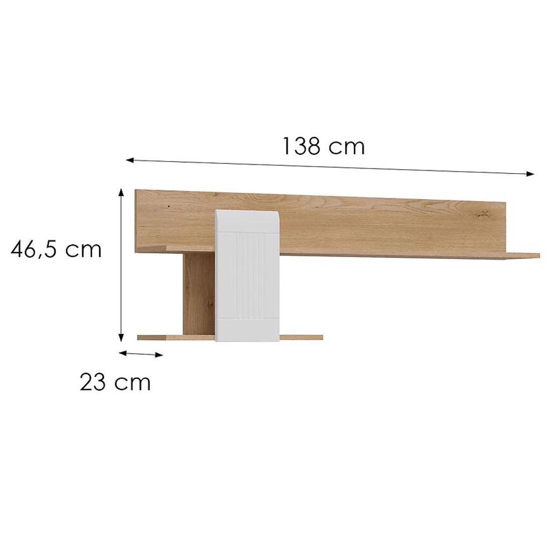 Milton zidne police 138x23x46,5 bela