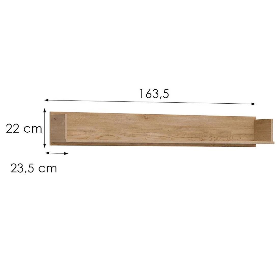 Milton zidne police 163,5x22x22 hrast