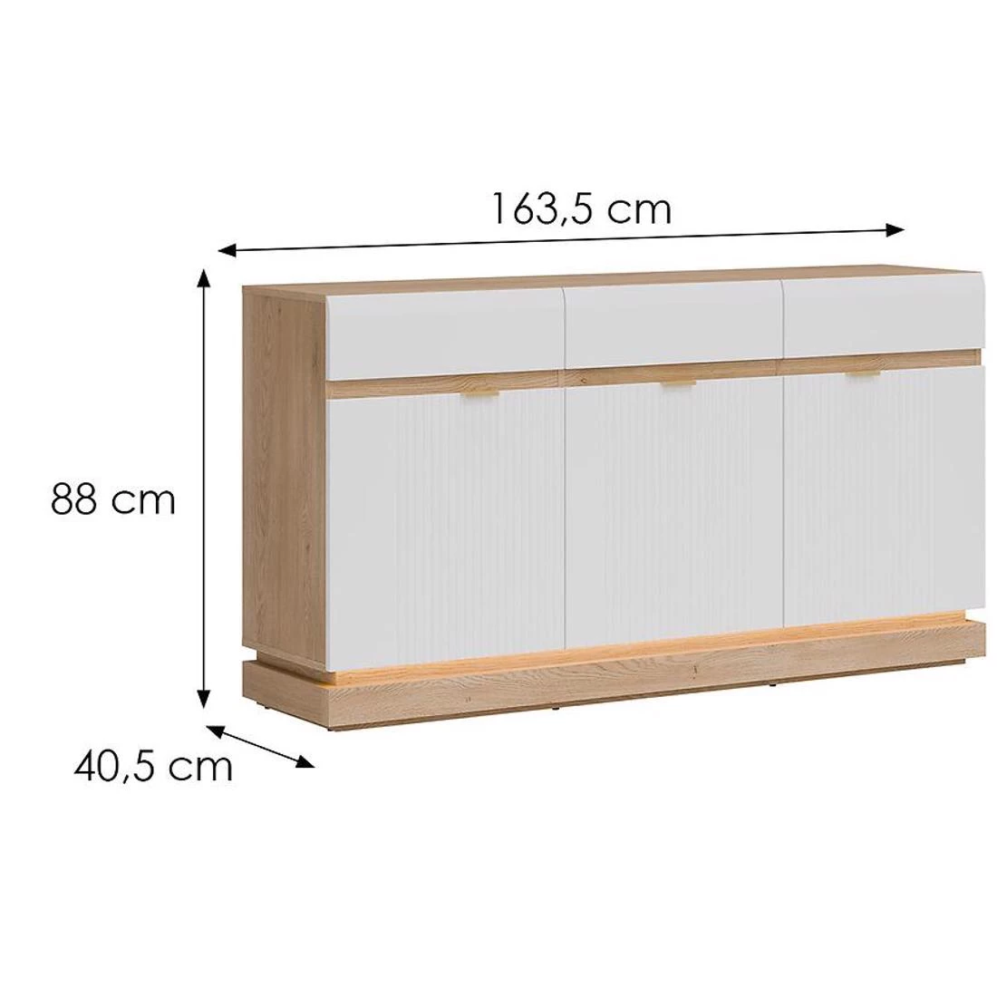 Milton komoda 163,5x40,5x88 bijela