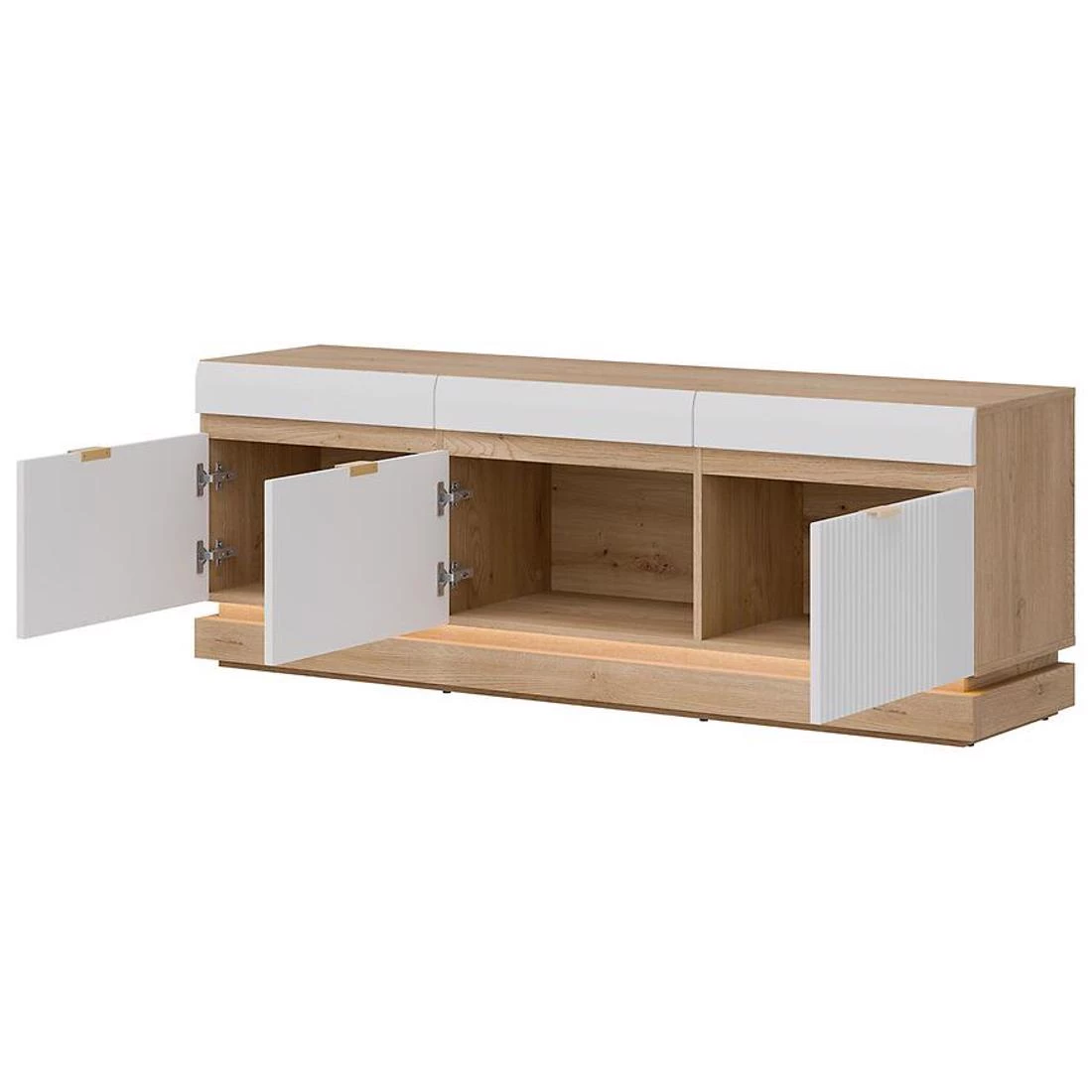 Milton TV komoda 163,5x40,5x58,5 hrast/bela