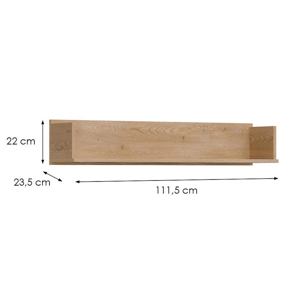 Ferro zidne police 111,5x23,5x22 hrast