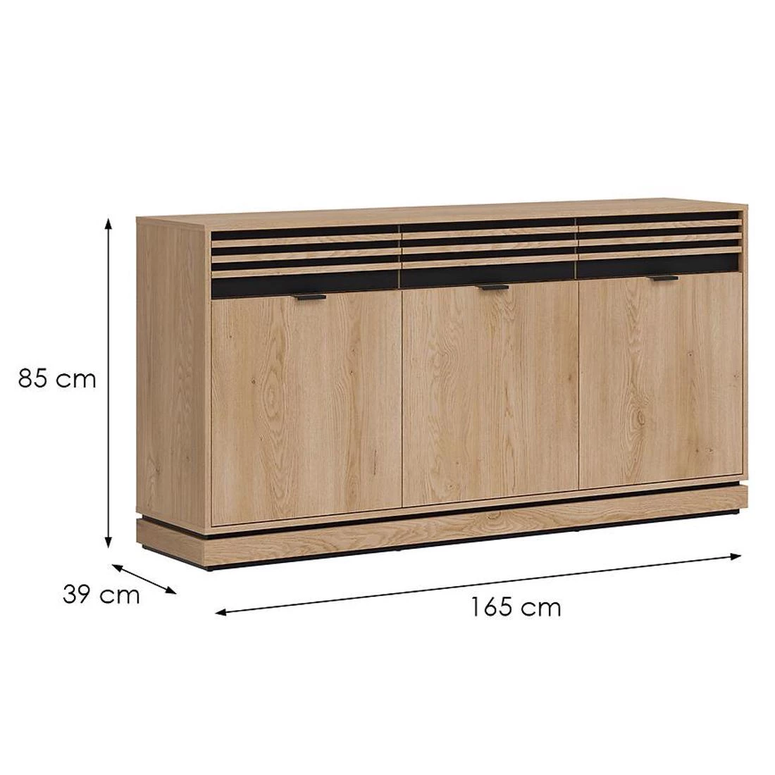Ferro komoda 165x39x85 oak crem torro