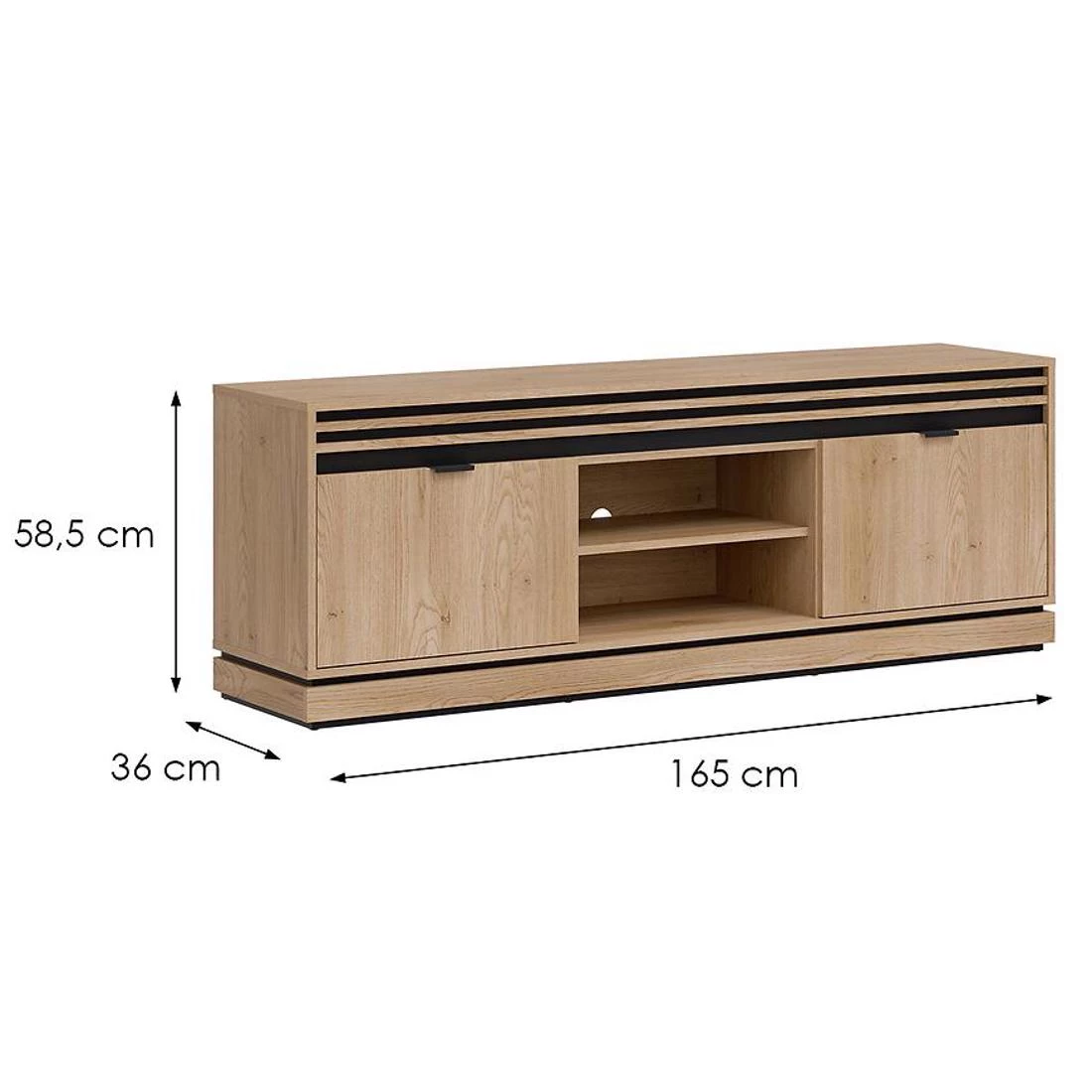Ferro TV komoda 165x36x58,5 hrast