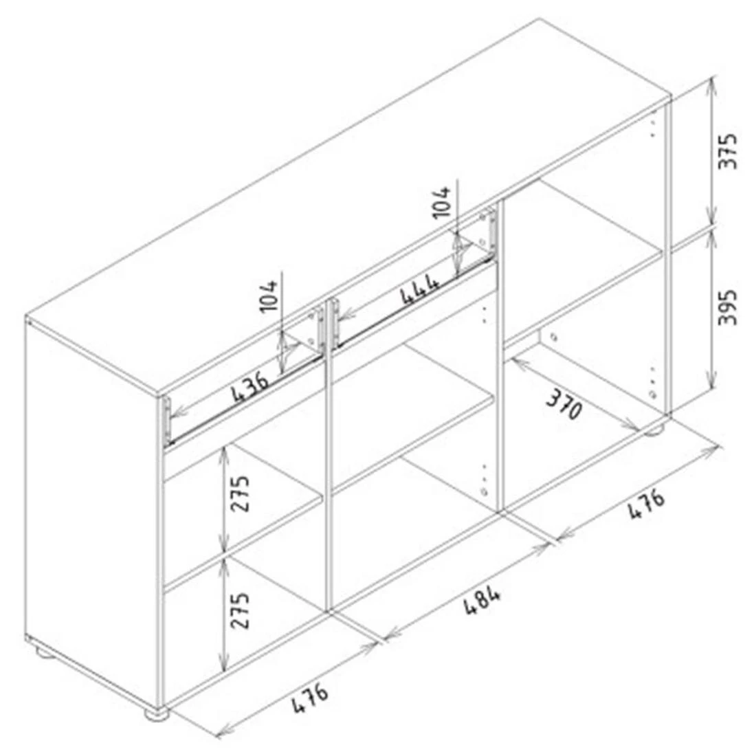 Lionel komoda 150x40,5x85 bijela