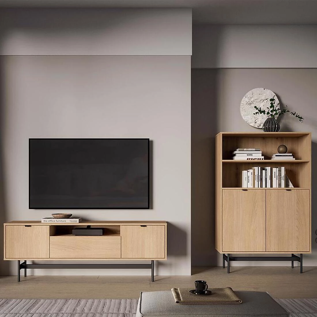 Reynos TV komoda 150x33x53 hrast
