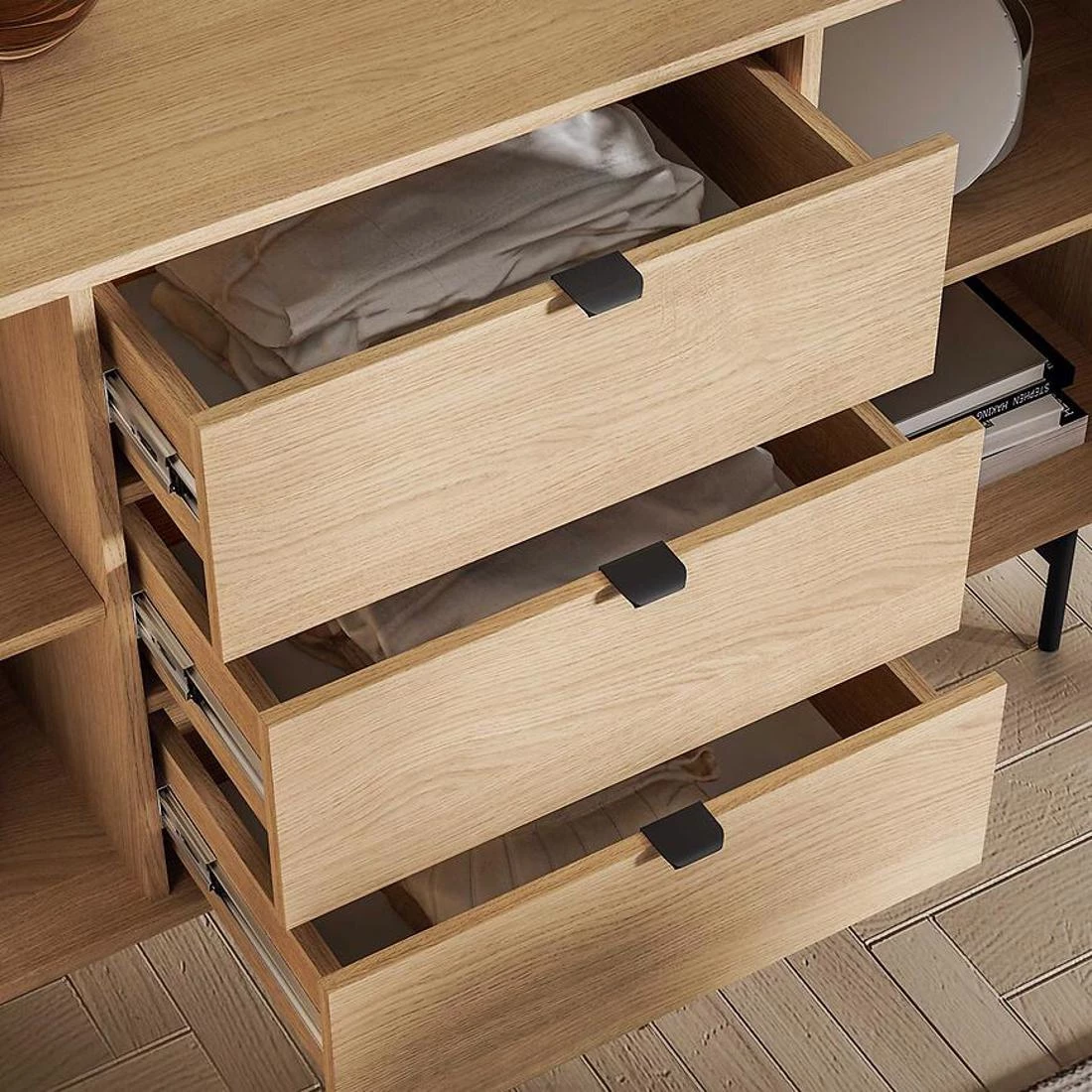 Reyno komoda 150x40x85 Oak Mavelie