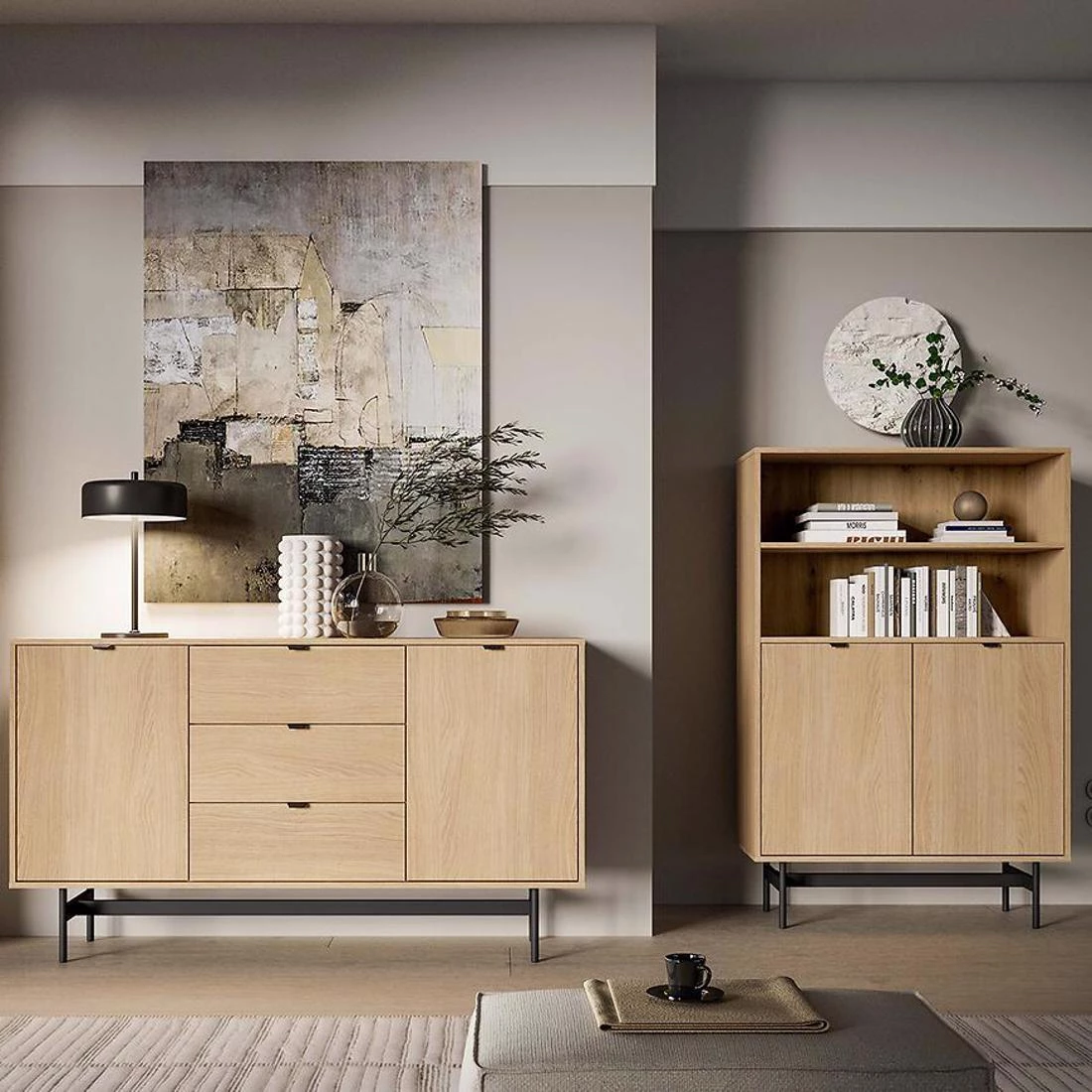 Reyno komoda 150x40x85 Oak Mavelie