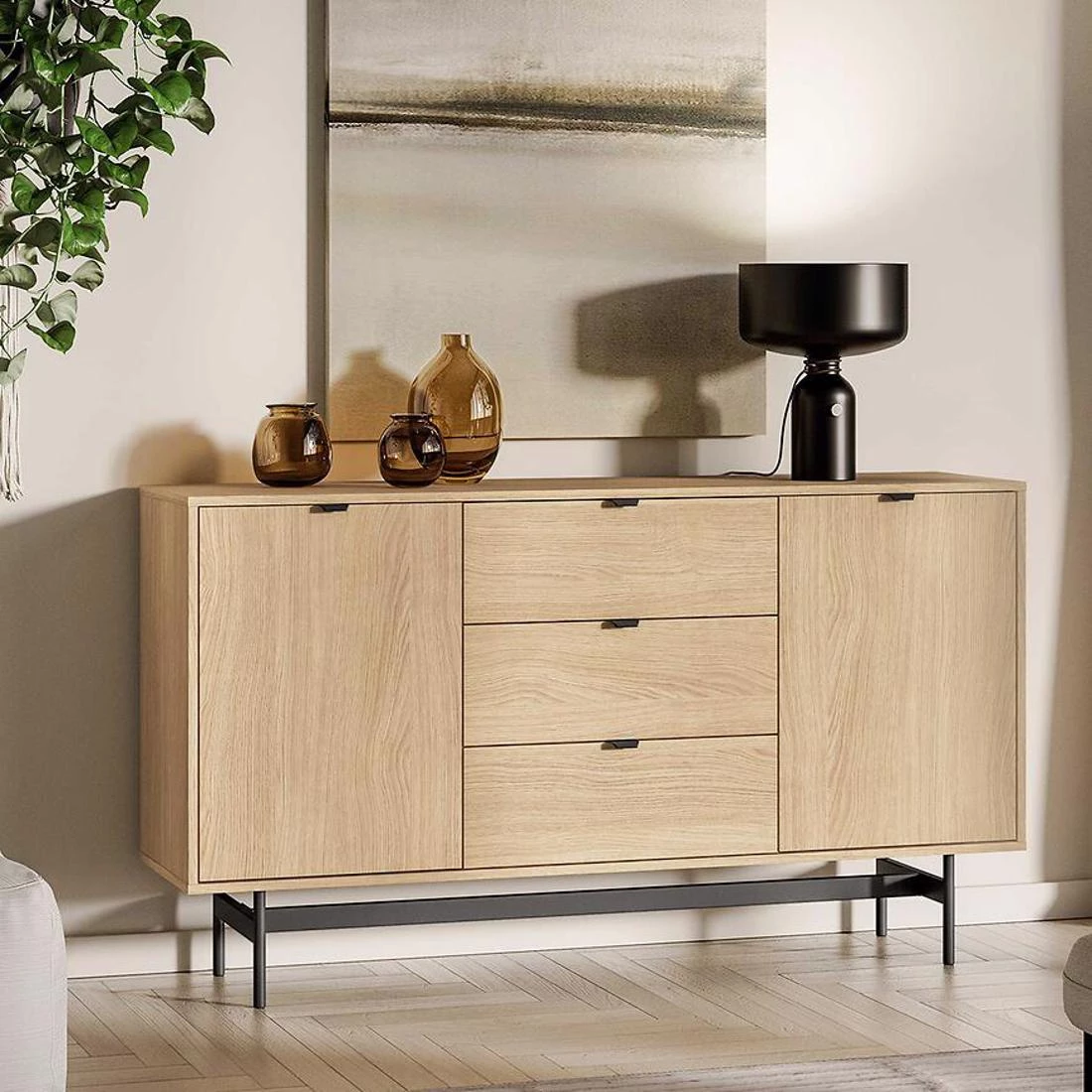 Reyno komoda 150x40x85 Oak Mavelie