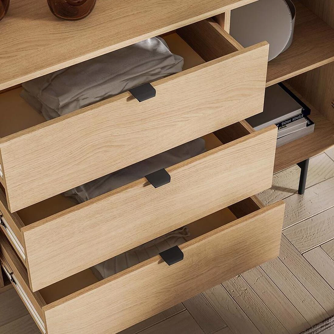 Reynos komoda 115x40x85 Oak Mavelie