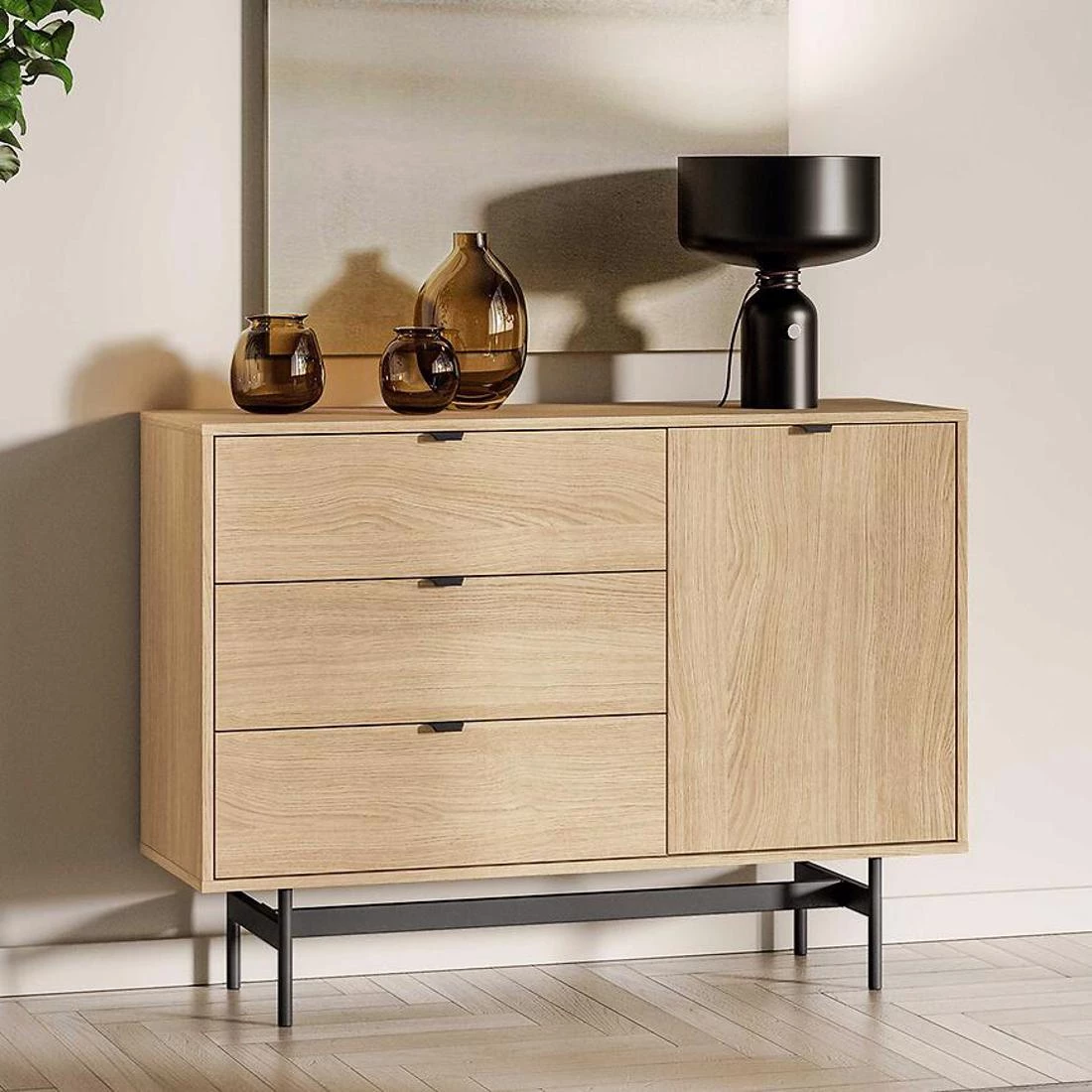 Reynos komoda 115x40x85 Oak Mavelie