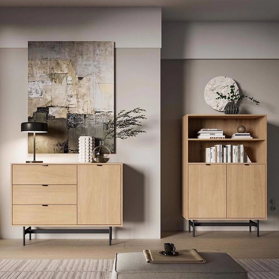 Reynos komoda 115x40x85 Oak Mavelie