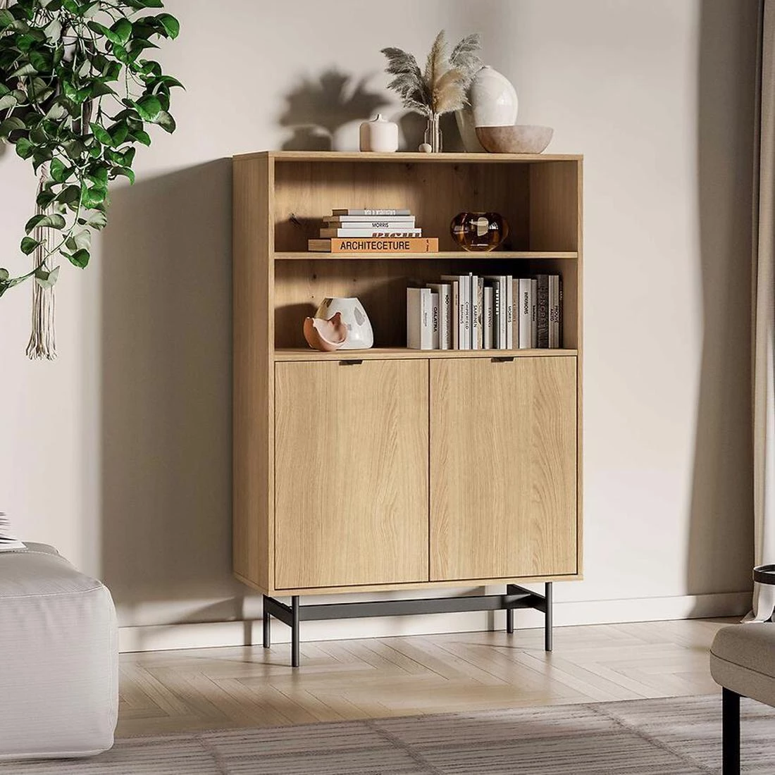 Reynos vitrina 92x40x140 hrast