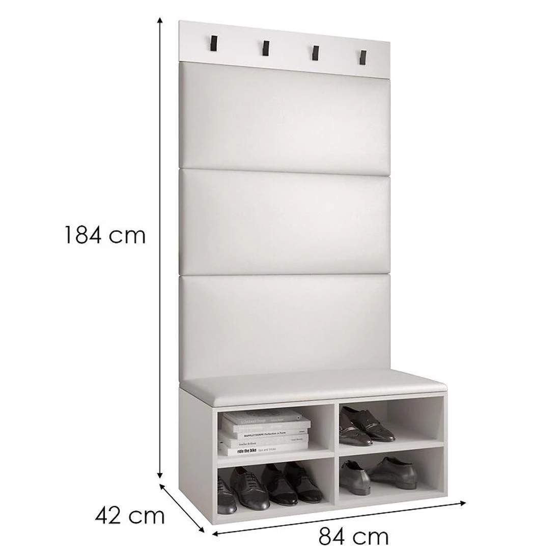 Miro predsoblje 84x42x184 cm craft bela/bela