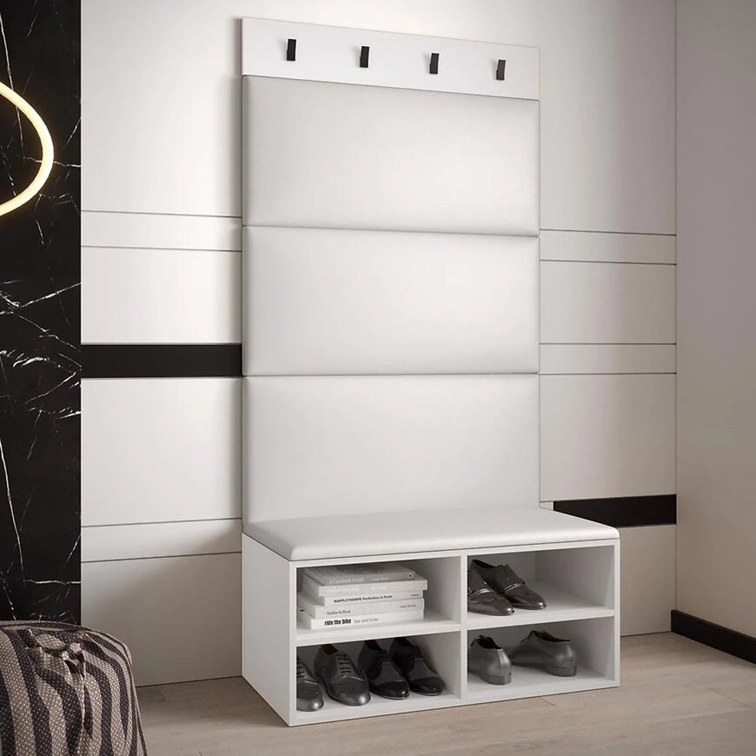 Miro predsoblje 84x42x184 cm craft bela/bela