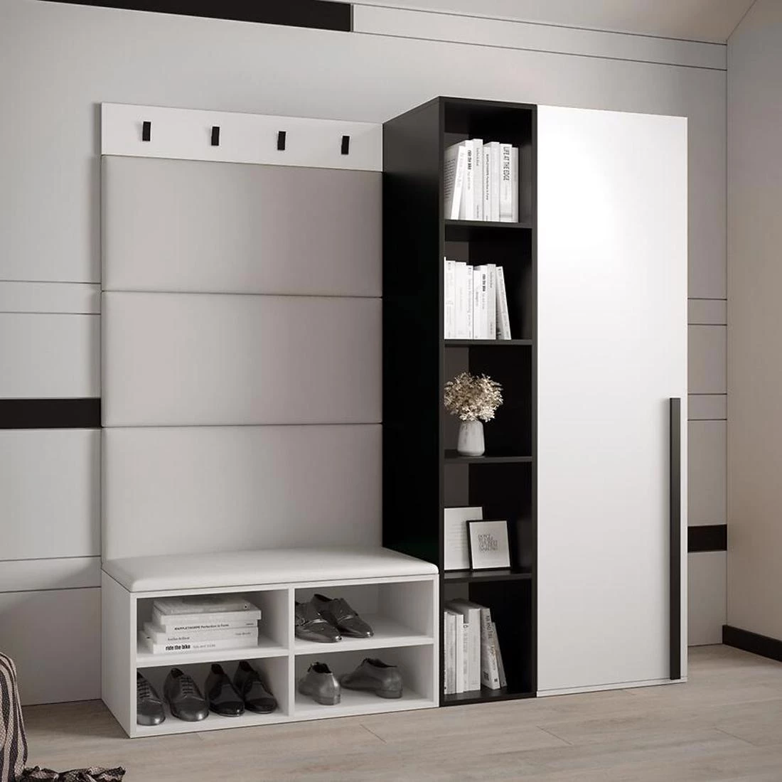 Miro predsoblje 84x42x184 cm craft bela/bela