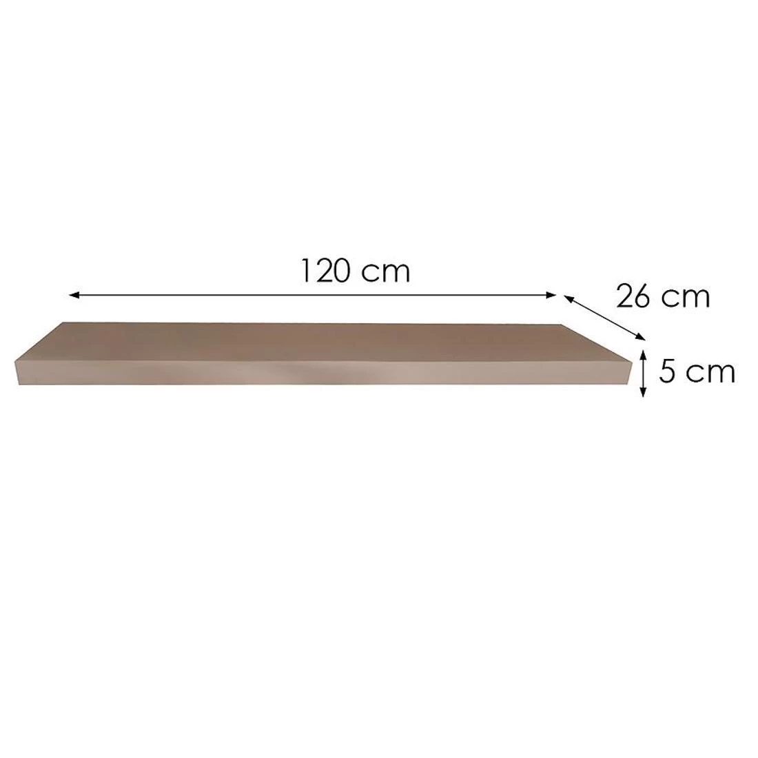 Ligno zidna polica 120x26x5 hrast