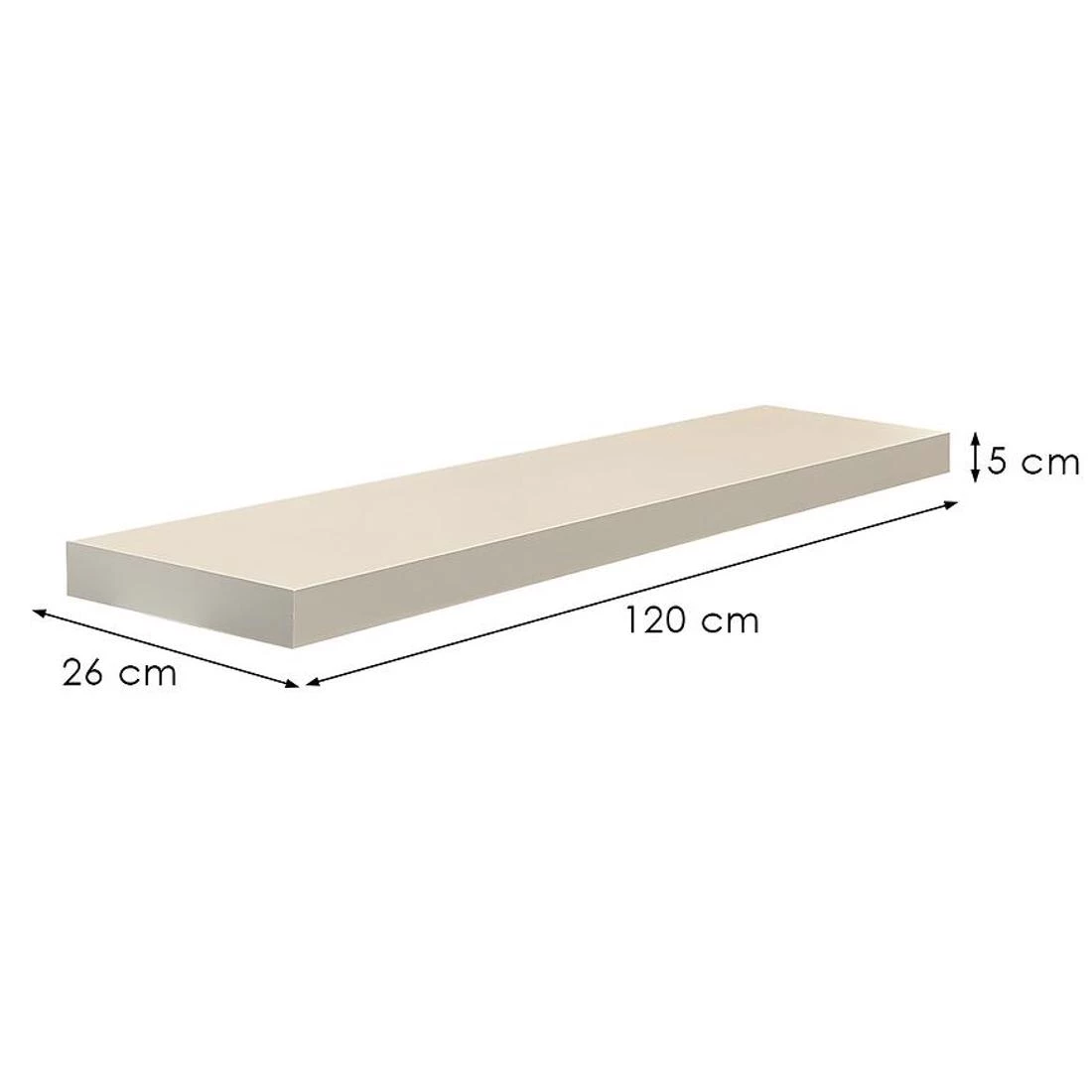 Ligno zidna polica 120x26x5 bež