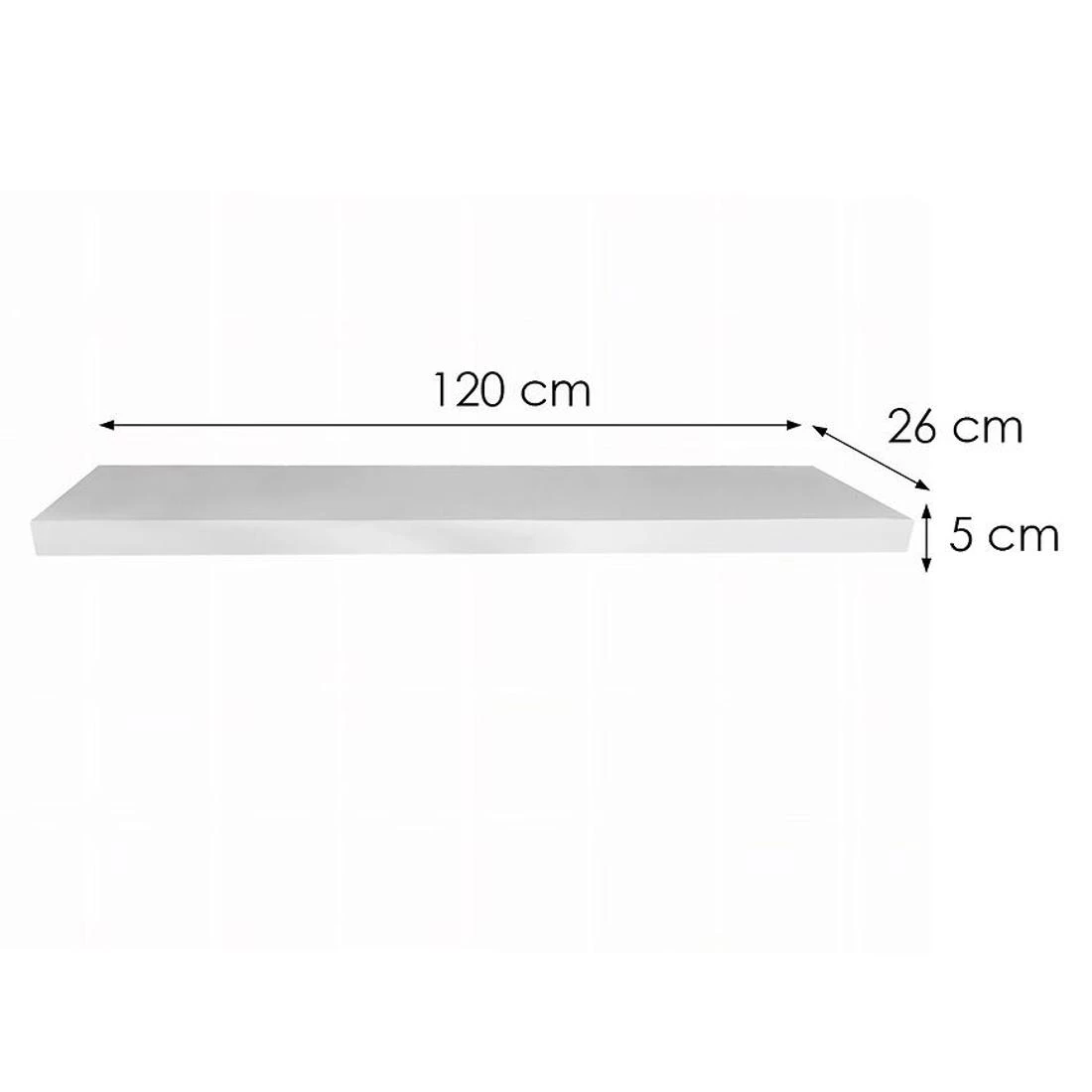 Ligno zidna polica 120x26x5 bela