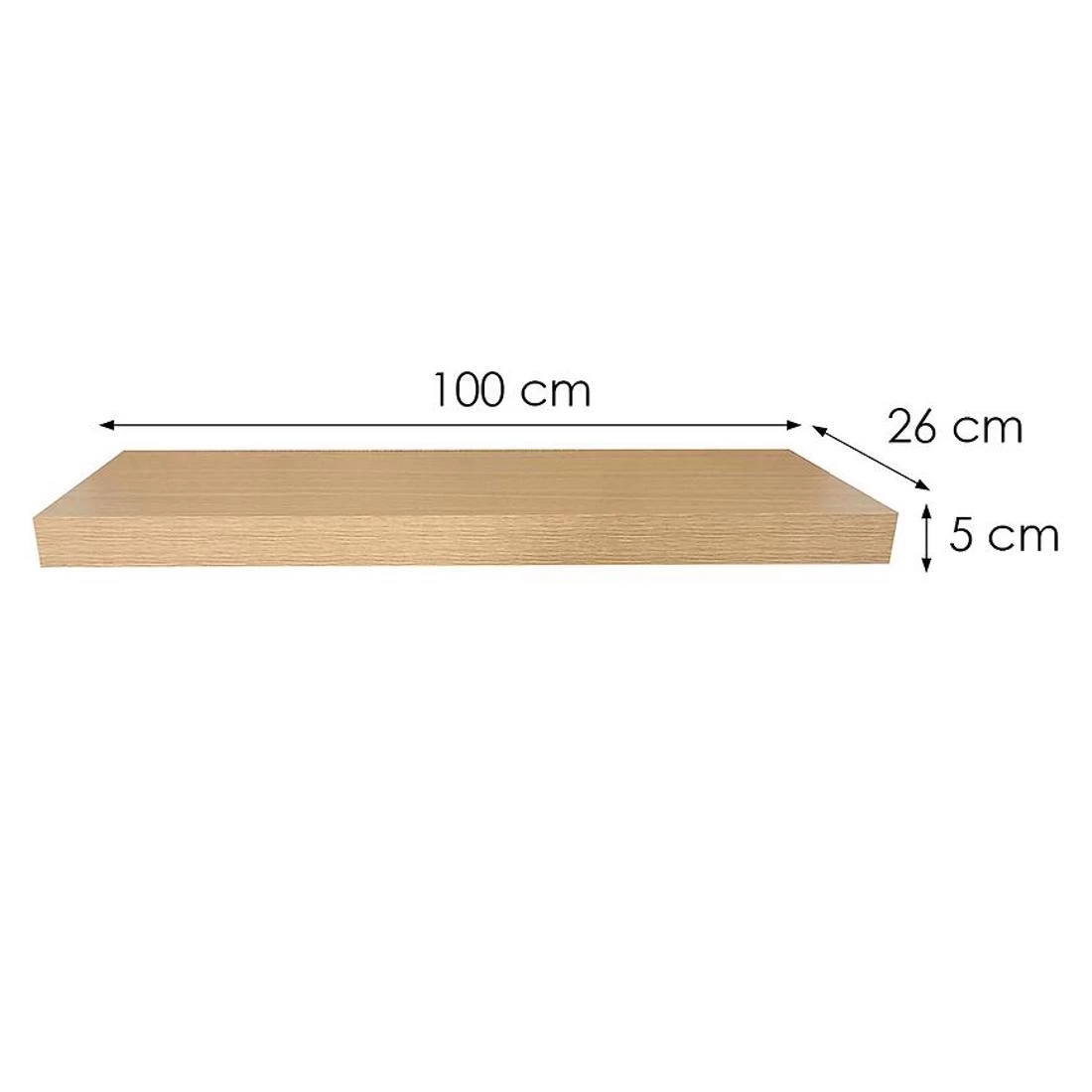 Ligno zidna polica 100x26x5 hrast
