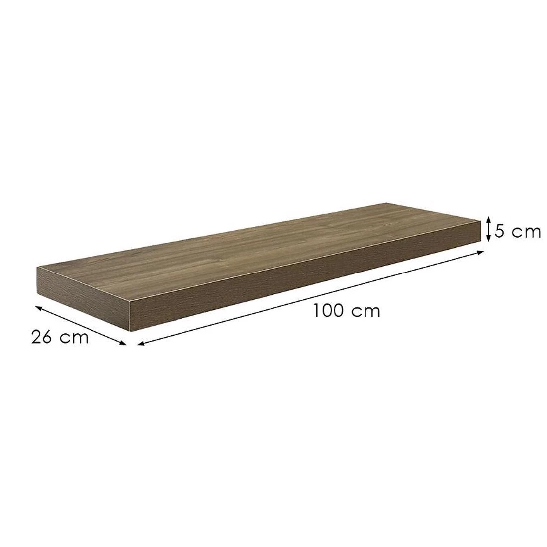 Ligno zidna polica 100x26x5 braon