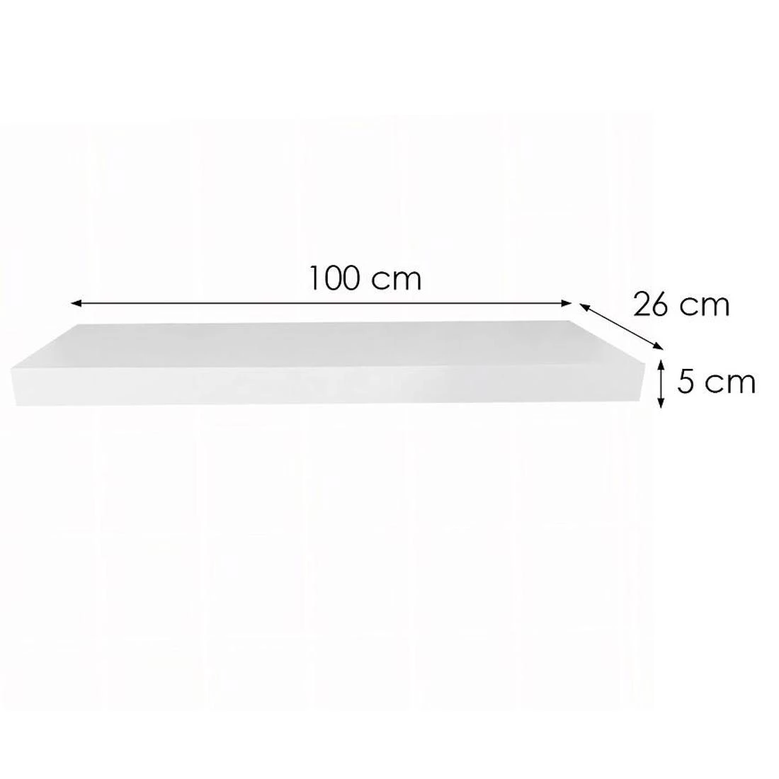 Ligno zidna polica 100x26x5 bela