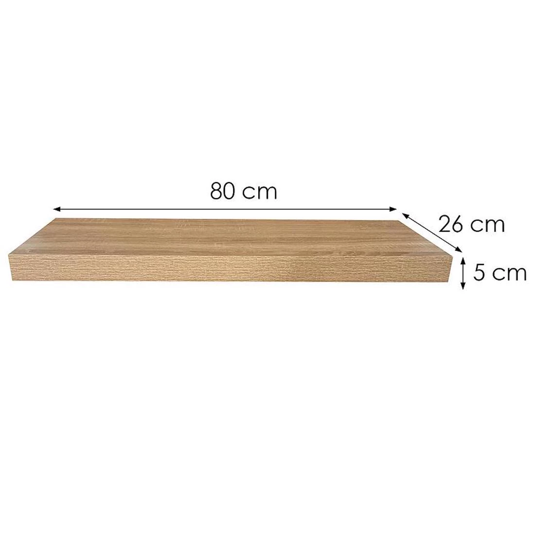 Ligno zidna polica 80x26x5 hrast