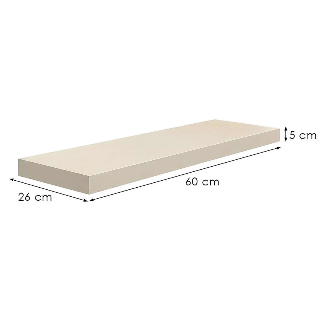 Ligno zidna polica 60x26x5 bež