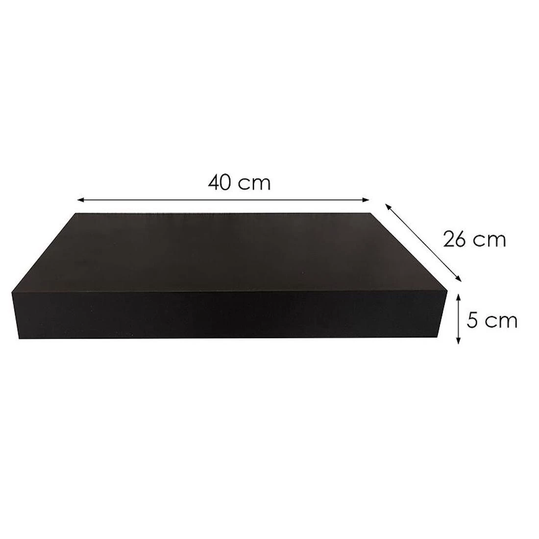 Ligno zidna polica 40x26x5 crna
