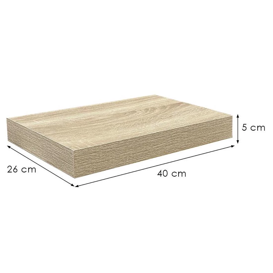Ligno zidna polica 40x26x5 sonoma