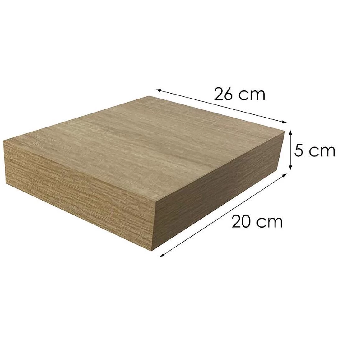 Ligno zidna polica 20x26x5 hrast