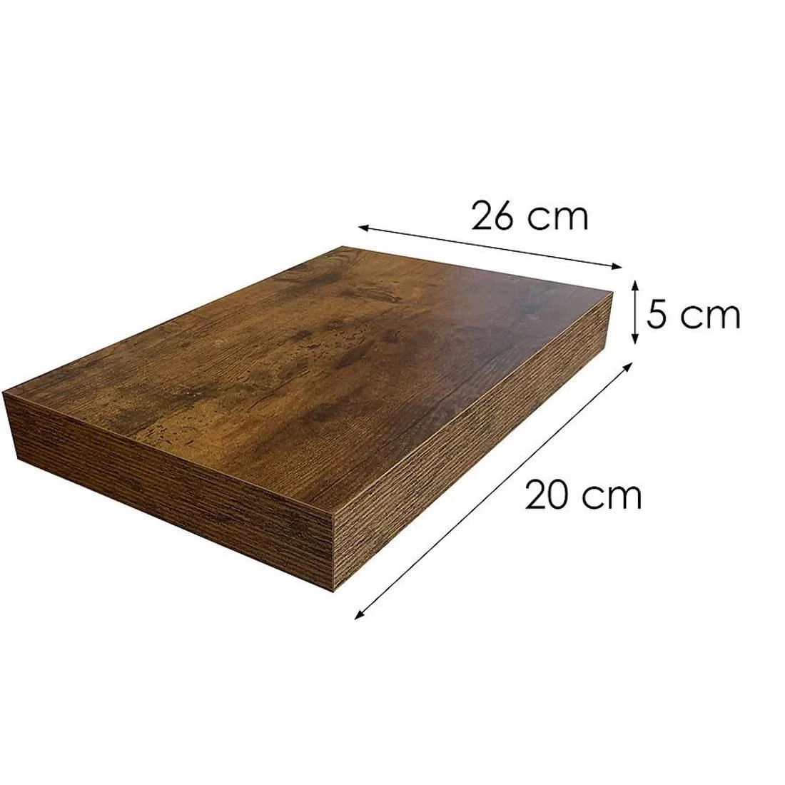 Ligno zidna polica 20x26x5 hrast