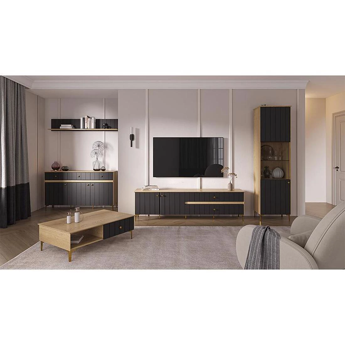 Merida A vitrina 55,3x38x189 crna/cremona
