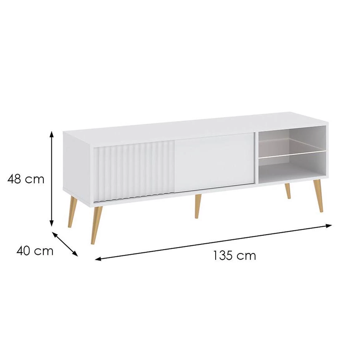 Barcelona TV komoda 135x40x48 bela