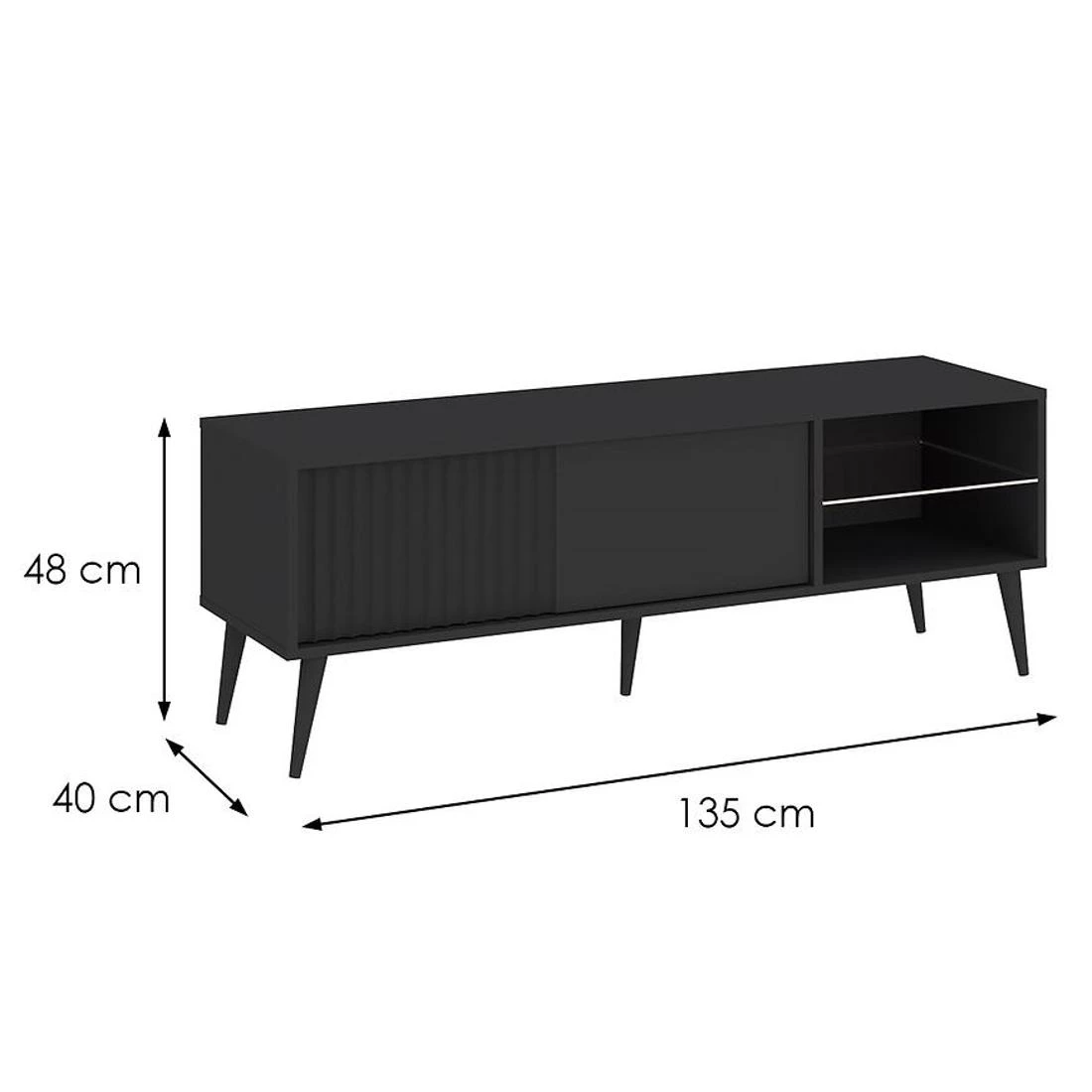 Barcelona TV komoda 135x40x48 antracit