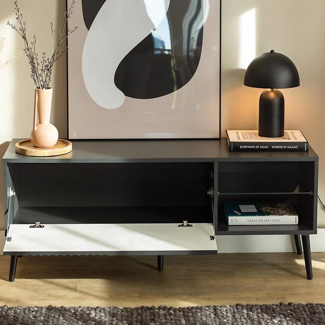 Barcelona TV komoda 135x40x48 antracit