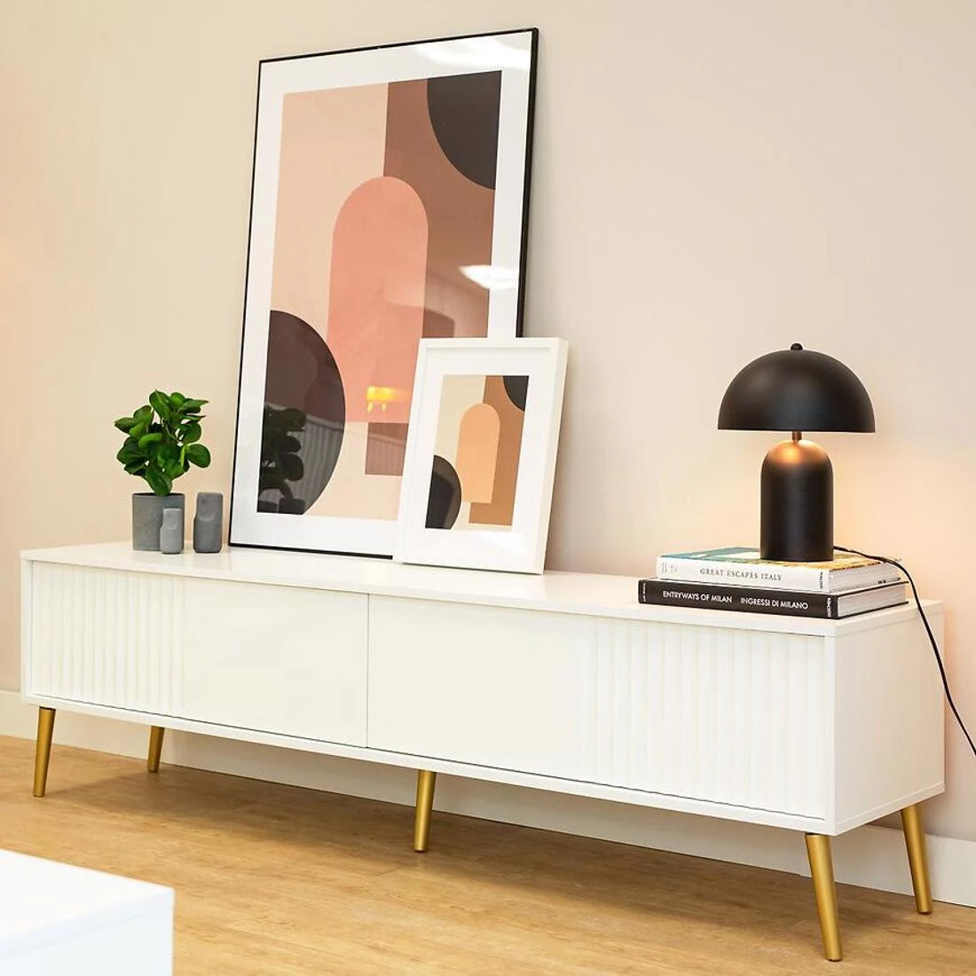 Barcelona TV komoda 180x40x48 bela