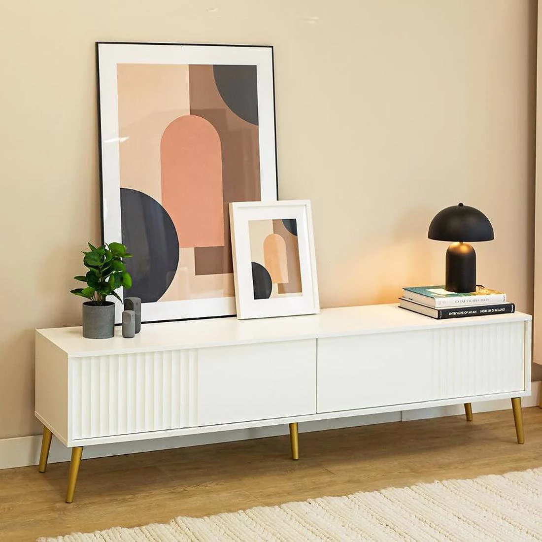 Barcelona TV komoda 180x40x48 bela