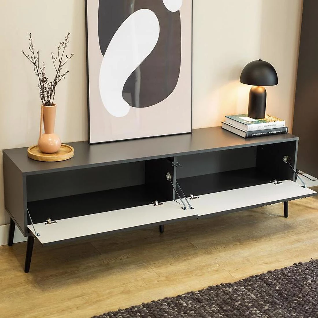 Barcelona TV komoda 180x40x48 antracit