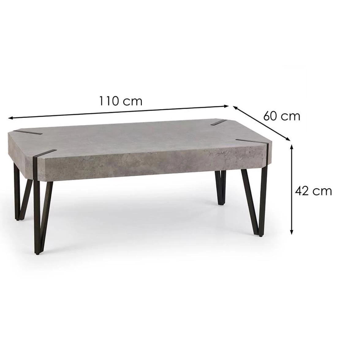 Emily stolic za kavu 60x110x42cm beton/crna