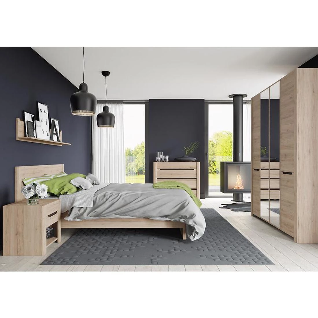Dejso zidna polica 170x24x27 san remo hrast