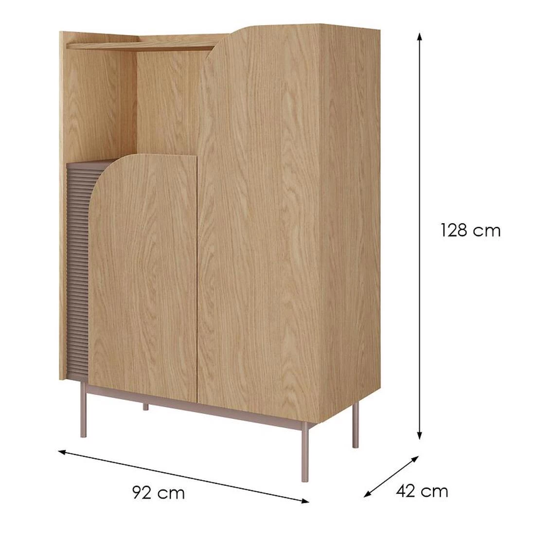 Carmen 5 vitrina 92x42x128 cm hrast/toffee