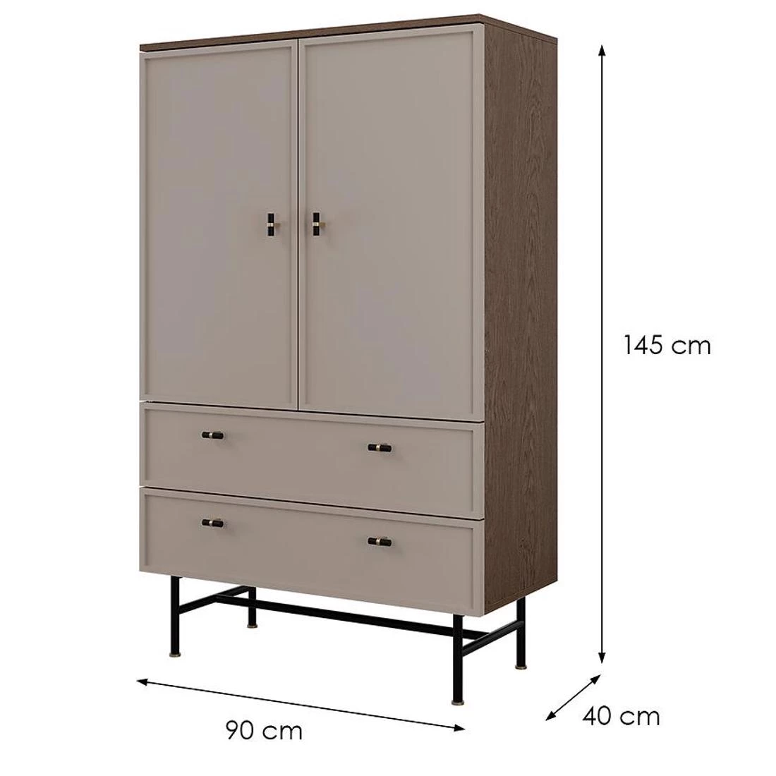 Elora 5 vitrina 90x40x145 cm baltic storm/toffee