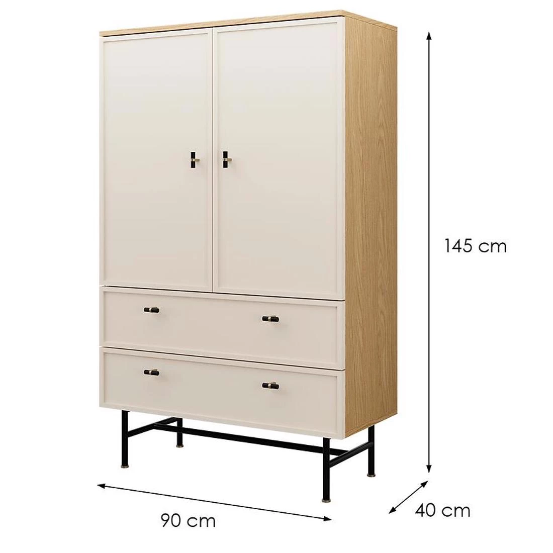 Elora 5 vitrina 90x40x145 cm hrast/makadamija