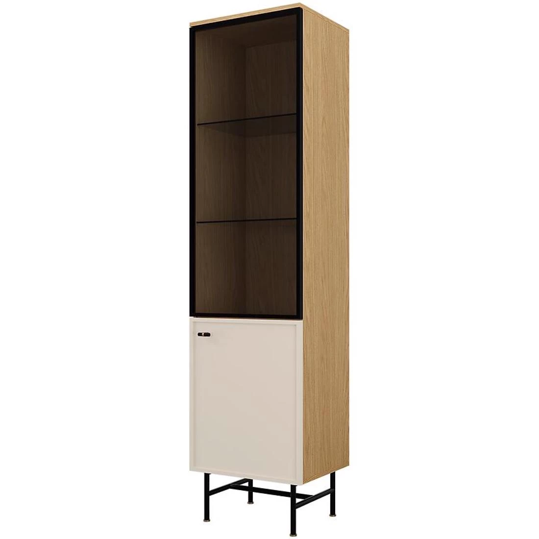 Elora 3l/P vitrina 90x50x196 cm hrast/makadamija