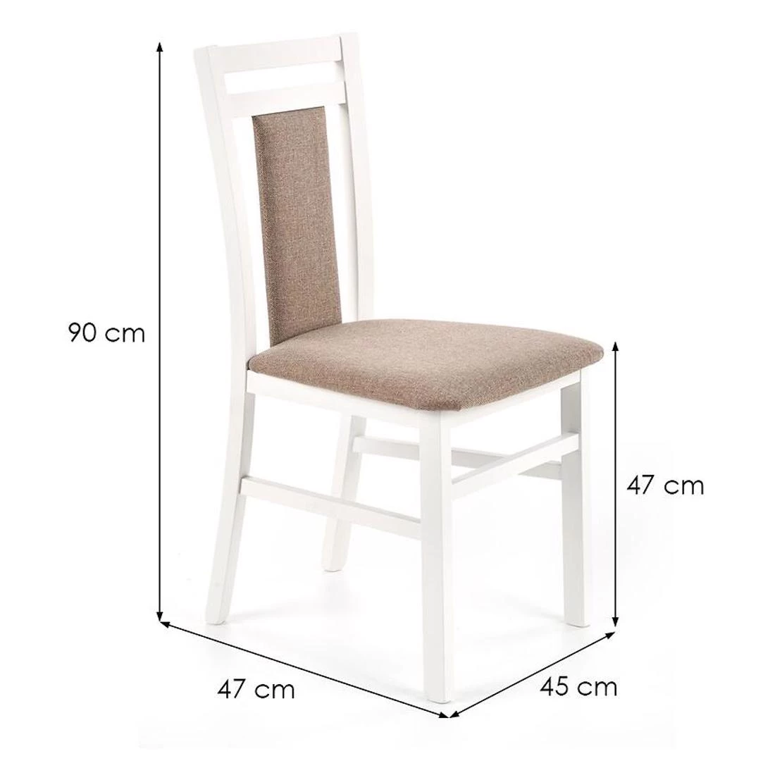 Hubert 8 stolica 45x47x47/90 cm bela/bež