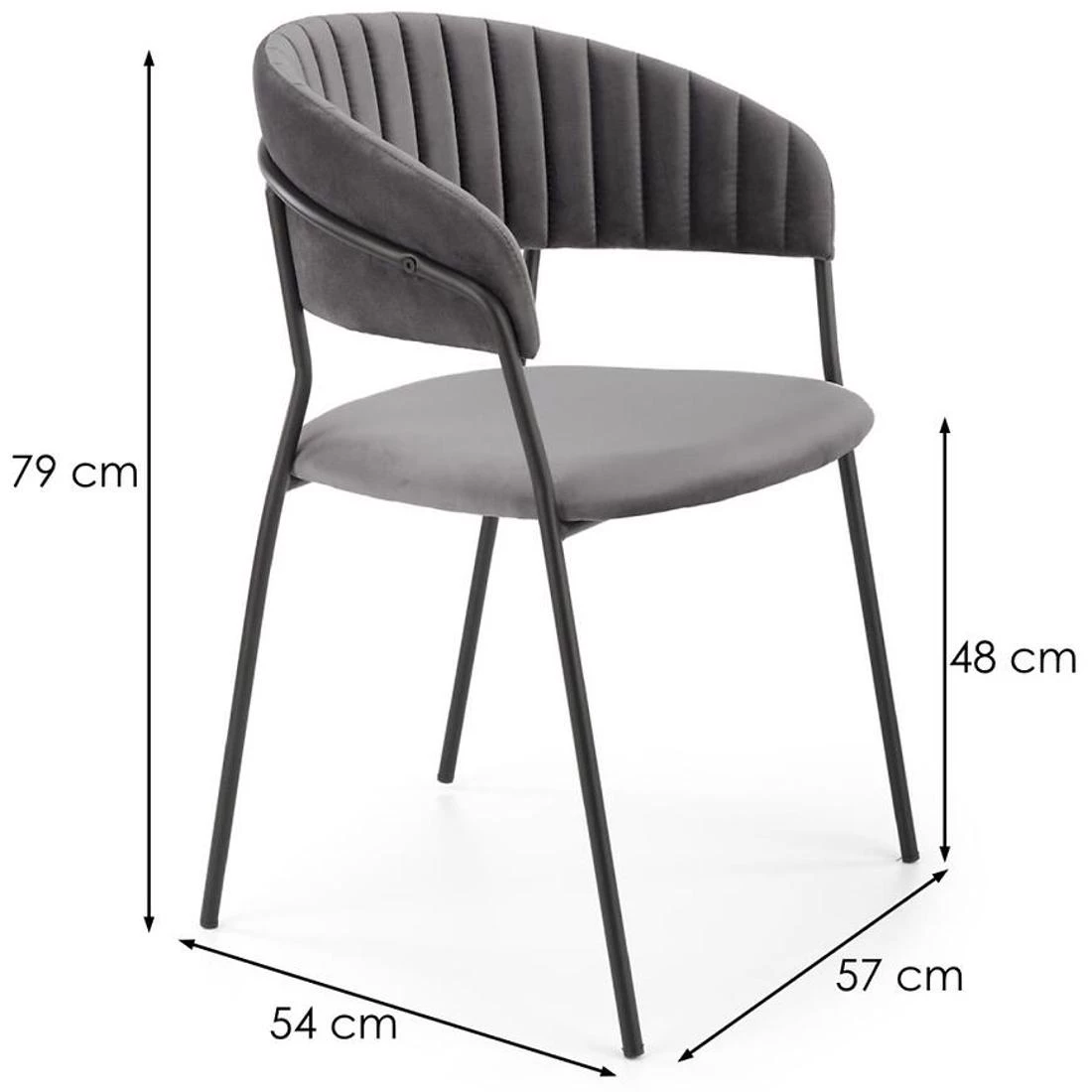 K426 stolica 57x54x48/79 cm siva