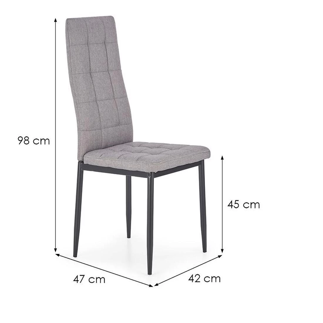 K292 stolica 43x57x47/97 cm siva