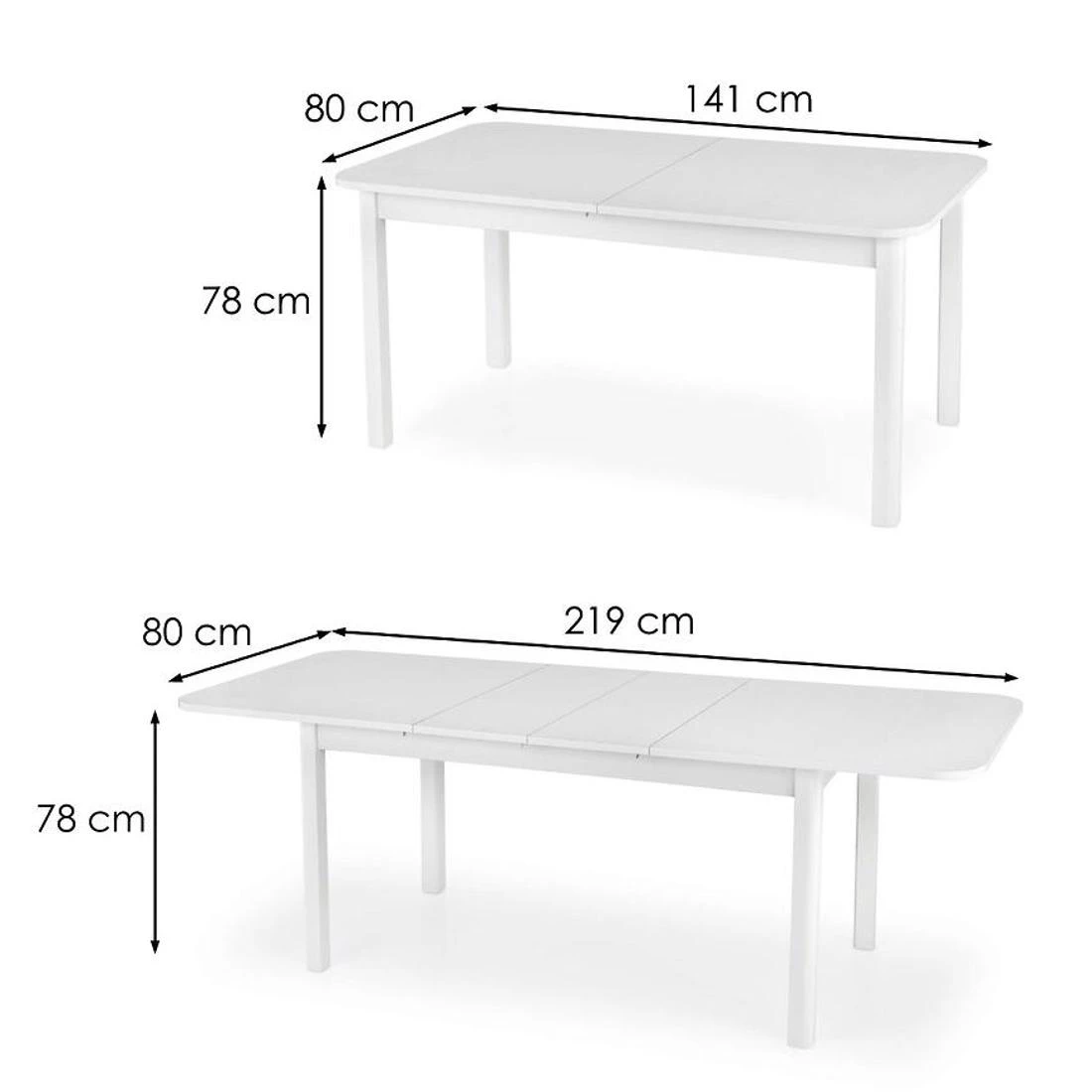 Florian razvlacni stol 141/219x80x87 cm beli