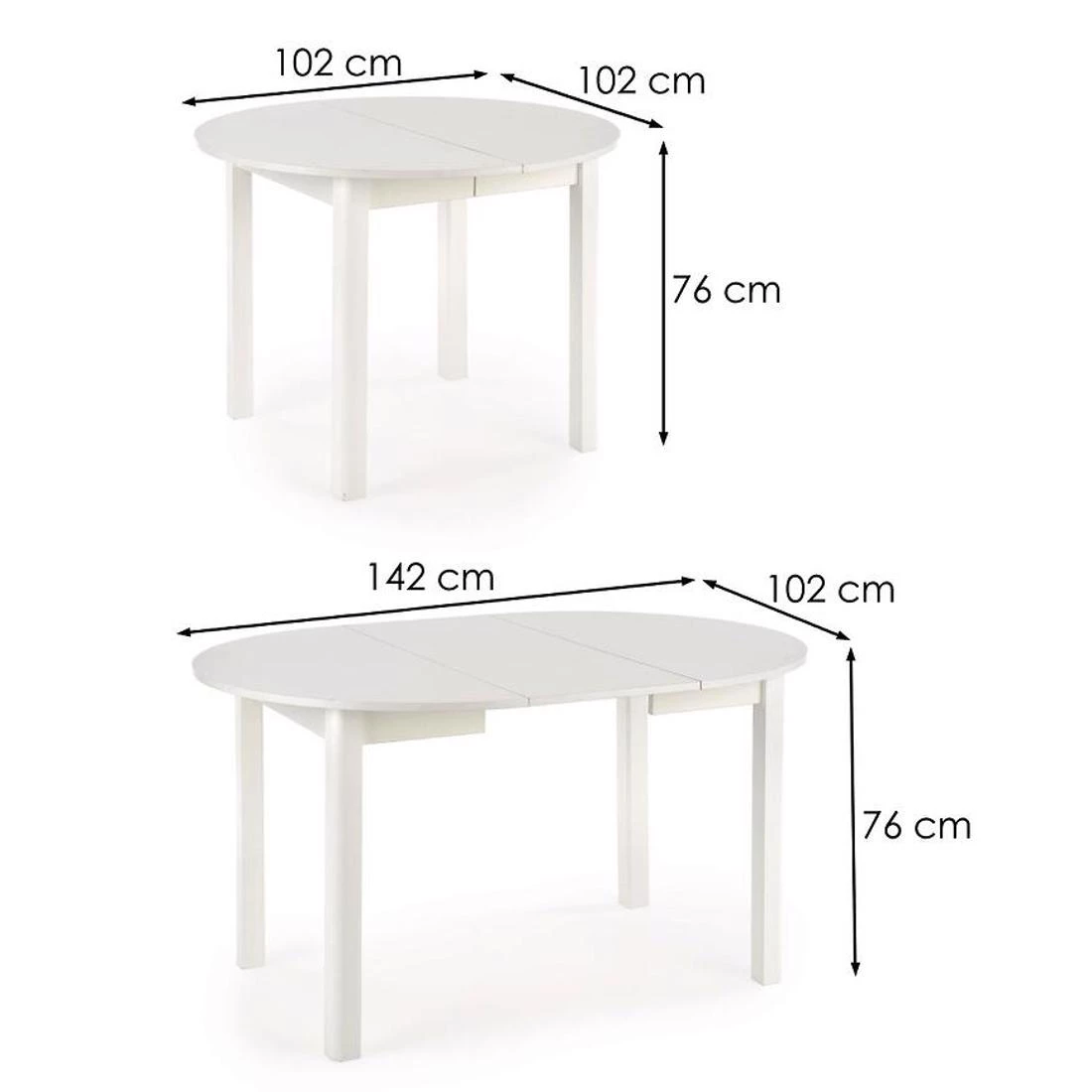 Florian razvlacni stol 141/219x80x87 cm beli