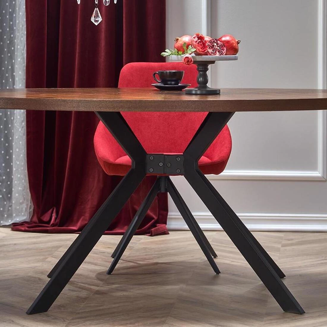 Locarno stol razvlacni 170x90x75 cm orah/crna